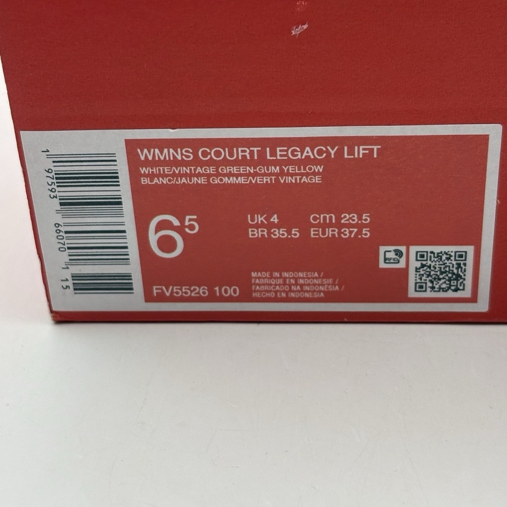 Nike Court Legacy Lift White Vintage Green Gum FV5526-100 Women's Size 6.5 US - Picture 9 of 10